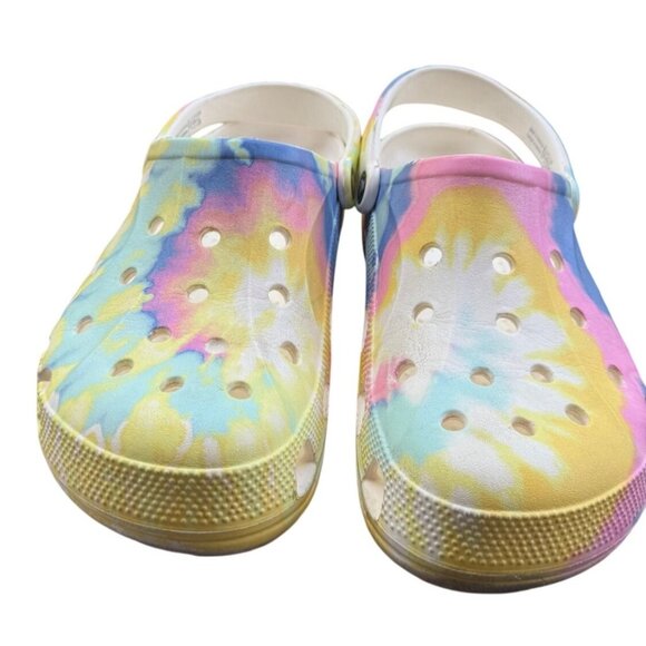 Crocs Classic Tie-Dye Clogs Unisex Size M9/W11 Multicolor Lightweight & Comforta - Picture 2 of 9